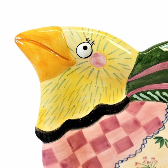 Fitz and Floyd Essentials Gypsy Chicks Canapé Plate Dish Chicken Appetizer ©2001 - Picture 2 of 6